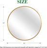Gold 32 IN Metal Round mirror