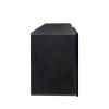 FCH Modern Minimalist Floating TV Stand for 65-inch TVs; High Glossy Wall-Mounted Entertainment Center with 2 Large Drawers & Display Shelves; Black