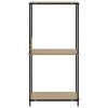 Small Straight Book Shelf Black and Oak 13.2"x15.6"x31.4" Engineered Wood
