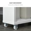 kleankin Slim Bathroom Cabinet with Wheels Storage Organizer, White