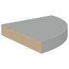 Floating Corner Shelves 2 pcs Gray 9.8"x9.8"x1.5" MDF