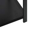 Small Straight Book Shelf Black 13.2"x15.6"x31.4" Engineered Wood