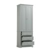 Tall Storage Cabinet with Three Drawers for Bathroom/Office, Grey
