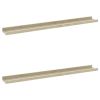 Wall Shelves 2 pcs White and Sonoma Oak 31.5"x3.5"x1.2"