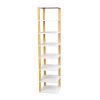8 Tier Entryway Wooden Shoe Rack Vertical Shoe Shelf Stand Storage Organizer Small Space Saving Corner Shoe Tower Entryway Hallway Closet