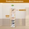 8 Tier Entryway Wooden Shoe Rack Vertical Shoe Shelf Stand Storage Organizer Small Space Saving Corner Shoe Tower Entryway Hallway Closet