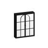 23.62 "Vintage Two Door Wall Cabinet with Mirror, Three-level Entrance Storage Space for Living Room, Bathroom, Dining Room, Black