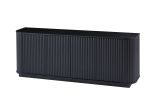 Sideboard Storage Cabinet TV Stand with wave pattern Buffet Cabinet Wooden Vertical Striped Cabinet for Kitchen/Bedroom/Entryway. Black, 64''W x 15''D