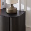 Sideboard Storage Cabinet TV Stand with wave pattern Buffet Cabinet Wooden Vertical Striped Cabinet for Kitchen/Bedroom/Entryway. Black, 64''W x 15''D