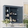 35'' x 28'' Wall Mounted Bathroom Storage Cabinet, Medicine Cabinet, Modern Bathroom Wall Cabinet with Mirror, Mirror Cabinet with 6 Open Shelves (Not