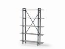 Katerina 5 Tier Bookcase, Metal Frame Wood Base Bookshelf, Oak