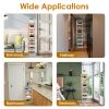 8 Tier Entryway Wooden Shoe Rack Vertical Shoe Shelf Stand Storage Organizer Small Space Saving Corner Shoe Tower Entryway Hallway Closet
