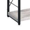 Industrial Bookshelf with 4 Shelves and Open Metal Frame, White and Black