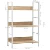 3-Layer Book Shelf Oak 23.6"x10.9"x35.6" Engineered Wood