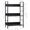 3-Layer Book Shelf Black 23.6"x10.9"x35.6" Engineered Wood