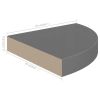 Floating Corner Shelves 2 pcs High Gloss Gray 9.8"x9.8"x1.5" MDF
