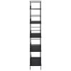 5-Layer Book Shelf Black 23.6"x10.9"x62.4" Engineered Wood