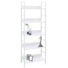 5-Layer Book Shelf White 23.6"x10.9"x62.4" Engineered Wood