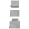 Wall Display Shelf 3 pcs Concrete Gray Engineered Wood