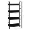 4-Layer Book Shelf Black 23.6"x10.9"x49" Engineered Wood