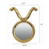 12.5" x 16" Modern Gold Round Mirror with Aluminum Frame, Wall Decor for Entryway Living Room Hallway