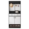 Entryway Bedroom Armoire,Shoe Cabinet,Wardrobe Armoire Closet, Drawers and Shelves, Handles, Hanging Rod, white and black
