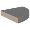 Floating Corner Shelves 4 pcs High Gloss Gray 9.8"x9.8"x1.5" MDF