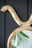 12.5" x 16" Modern Gold Round Mirror with Aluminum Frame, Wall Decor for Entryway Living Room Hallway