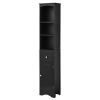 Tall Bathroom Cabinet, Freestanding Storage Cabinet with Drawer, MDF Board, Adjustable Shelf, Black