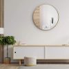 Gold 32 IN Metal Round mirror
