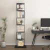 6 tier Rotating Bookshelf, Floor Rack Simple Bookcase with Acrylic plate Student Multi-Function Creative Bookshelf for Living Room with anti-toppling