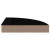 Floating Corner Shelves 2 pcs High Gloss Black 9.8"x9.8"x1.5" MDF
