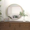 Gold 32 IN Metal Round mirror