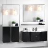 40x30inch Silver Rectangular Wall-mounted Beveled Bathroom Mirror,Square Angle Metal Frame Wall Mounted Bathroom Mirrors For Wall(Horizontal & Vertica