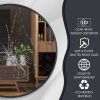 Black 24 Inch Metal Round Bathroom Mirror