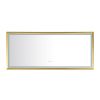 84in. W x 48in. H Oversized Rectangular Black Framed LED Mirror Anti-Fog Dimmable Wall Mount Bathroom Vanity Mirror HD Wall Mirror Kit For Gym And Dan