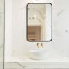 Black 22x30 INCH Metal Rectangle Barhroom mirror