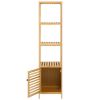 100% Bamboo Bathroom Rack 5-Layer Multifunctional Adjustable Shelf Natural