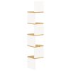 Wall Corner Shelf White and Sonoma Oak 7.5"x7.5"x48.4" Engineered Wood