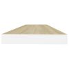 Floating Wall Shelf Oak and White 31.5"x9.3"x1.5" MDF