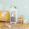 Kids Dollhouse Bookcase with Storage, 2-Tier Storage Display Organizer, Toddler Bookshelf with Collapsible Fabric Drawers for Bedroom or Playroom (Whi