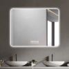 Bathroom Mirror with Led Lights Front and Backlit, Anti-Fog Lighted Vanity Mirrors for Wall Mounted, 3 Colors and 5 level Dimmable, Horizontal/Vertica