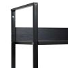 4-Layer Book Shelf Black 23.6"x10.9"x49" Engineered Wood