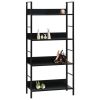 4-Layer Book Shelf Black 23.6"x10.9"x49" Engineered Wood