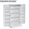103.5*60*30cm Simple Triamine Adjustable Shelves Sideboard With Door Cabinet White