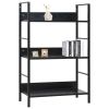 3-Layer Book Shelf Black 23.6"x10.9"x35.6" Engineered Wood