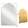 24x36 Inch Arched Recessed Medicine Cabinet, Metal Framed Bathroom Wall Cabinet with Mirror and Adjustable Shelves, Wall Mirror with Storage for Bathr