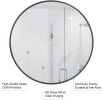 Black 24 Inch Metal Round Bathroom Mirror
