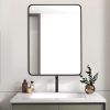 Black 24x32 INCH Metal Rectangle Barhroom mirror