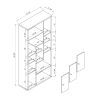 Bookcase Display Storage Cabinet, Multi Shelves Black & Distressed Grey